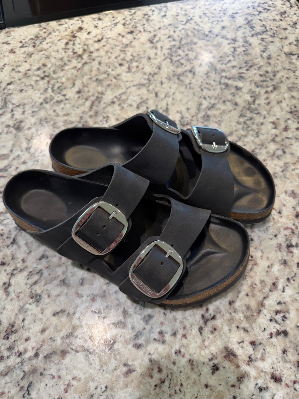 Big Buckle Black Birkenstock Sandals